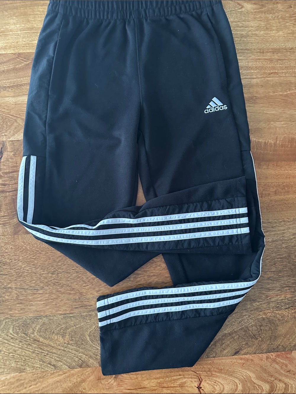 adidas Black Joggers with Silver Stripe Detail